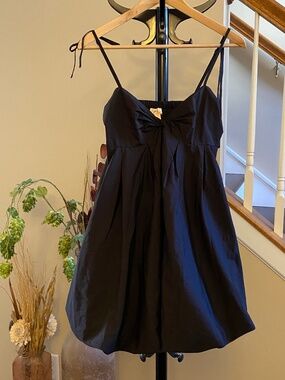 Camila Coelho Black Poplin Bubble Mini Dress NWT Size Small